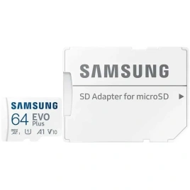 Карта памяти Samsung Micro SecureDigital 64Gb SDXC Samsung Evo Plus class10 UHS-I U3 (MB-MC64SA)