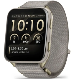 Смарт-часы Garmin Venu X1 Soft Gold with Titanium Caseback and French Gray Nylon Band (010-02980-08)
