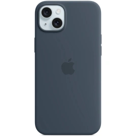 Силиконовый чехол Apple MagSafe для iPhone 15 Storm Blue