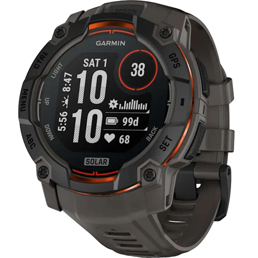 Смарт-часы Garmin Instinct 3 50mm Solar Black with Charcoal Band (010-02935-00) фото 1