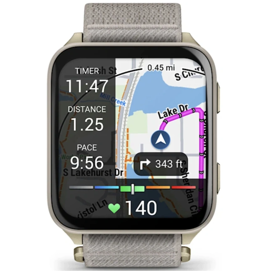 Смарт-часы Garmin Venu X1 Soft Gold with Titanium Caseback and French Gray Nylon Band (010-02980-08) фото 5