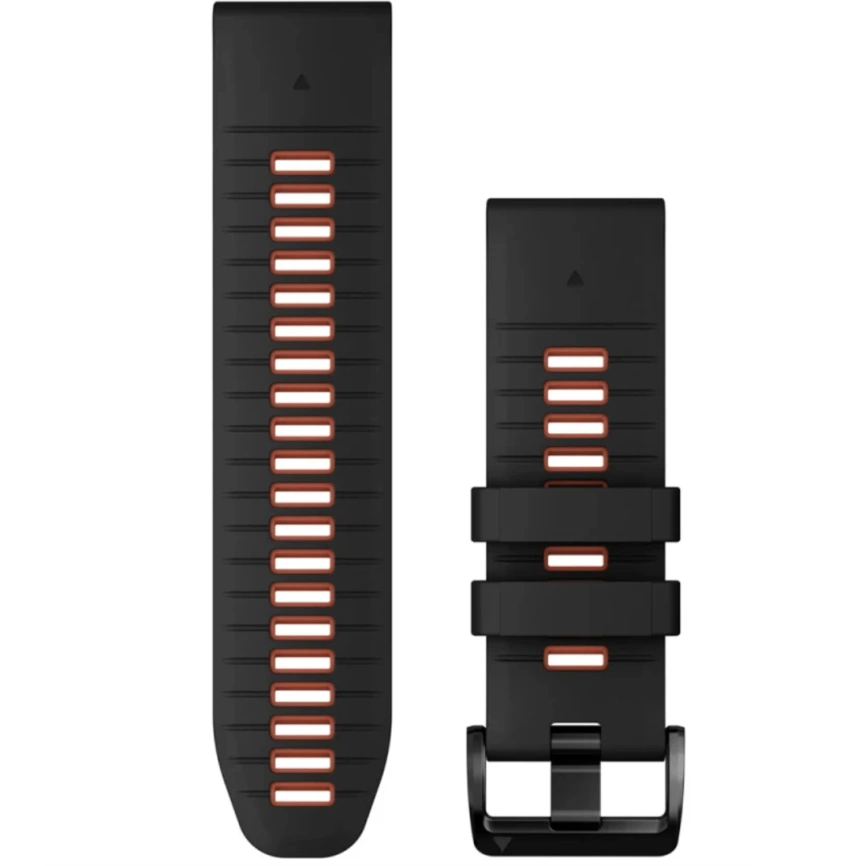 Ремешок Garmin QuickFit Silicone Watch Band (010-13281-06) 26mm Black/Flame Red фото 1