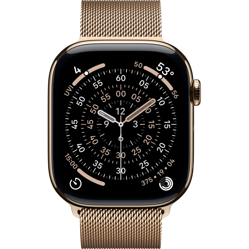 Смарт-часы Apple Watch Series 11 42mm Gold Titanium Case with Gold Milanese Loop фото 2