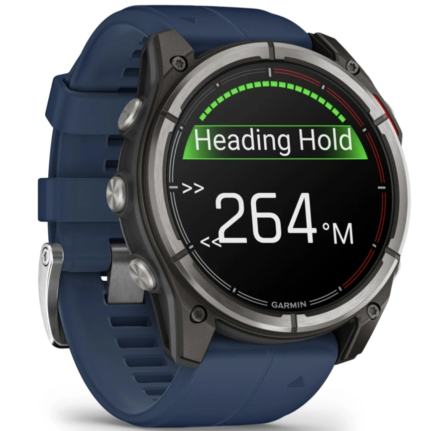 Спортивные часы Garmin Quatix 8 47mm (010-02904-51) Amoled Sapphire Titanium Grey with Blue Band фото 5