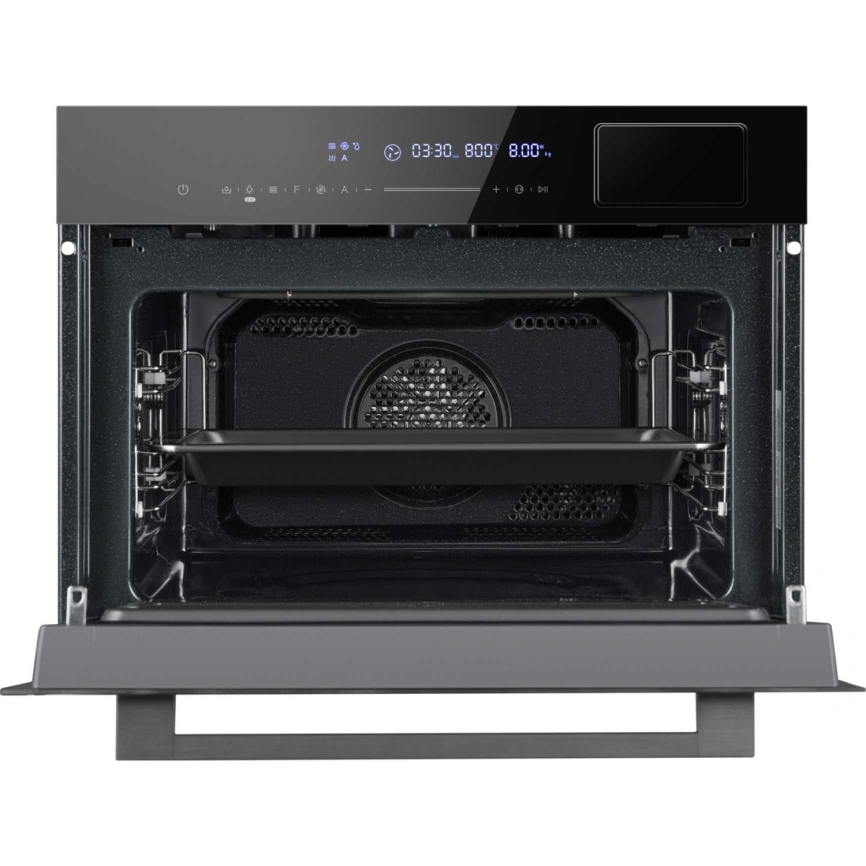 Встраиваемый компактный духовой шкаф с СВЧ и паром Weissgauff OEMS 459 PDB Black фото 5