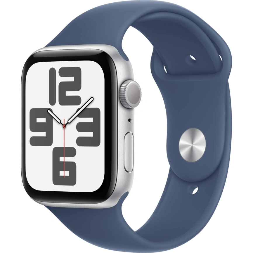 Смарт-часы Apple Watch SE (2024) 44mm Silver Aluminium Case with Denim Sport Band S/M (MXEQ3) фото 1