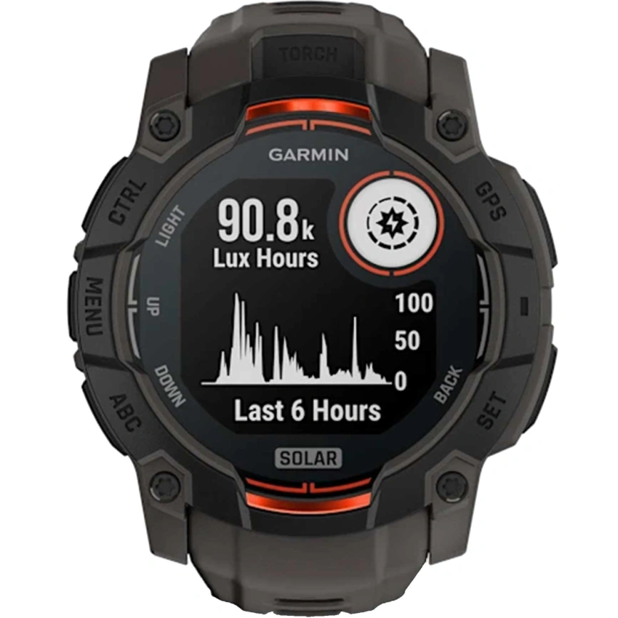 Смарт-часы Garmin Instinct 3 50mm Solar Black with Charcoal Band (010-02935-00) фото 2