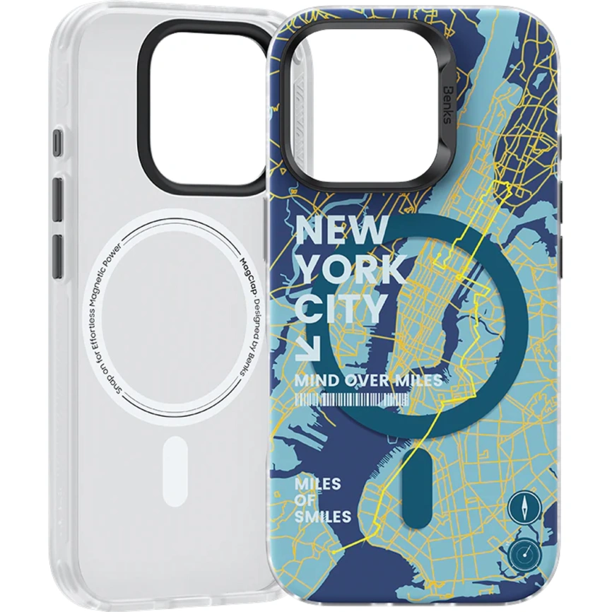 Чехол Benks Magnetic City Case with MagSafe для iPhone 16 Pro New York фото 2