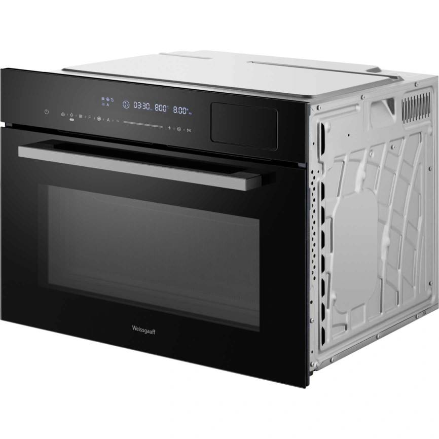 Встраиваемый компактный духовой шкаф с СВЧ и паром Weissgauff OEMS 459 PDB Black фото 2