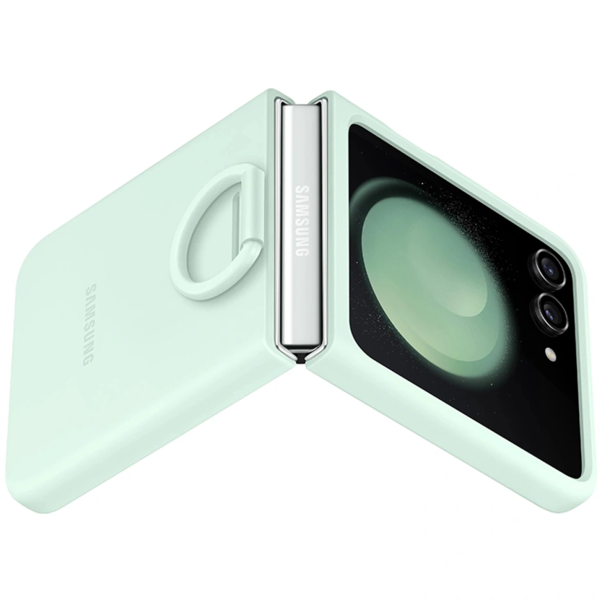 Чехол Samsung Series для Galaxy Z Flip 5 Silicone Case with Ring Mint фото 2