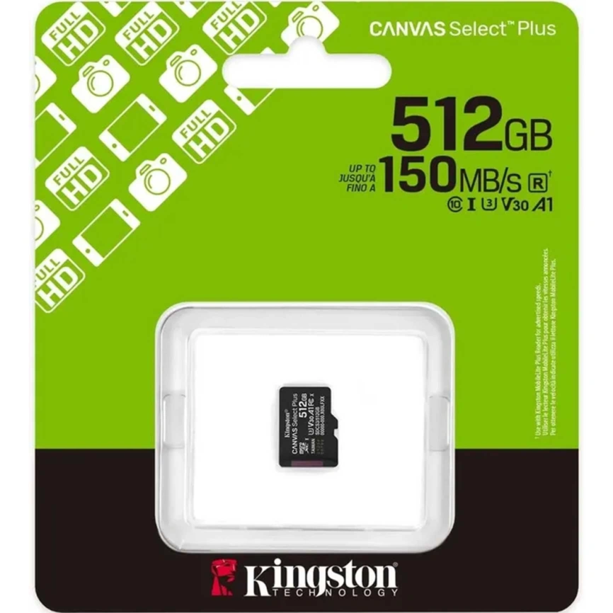 Карта памяти Kingston Canvas Select Plus 512Gb MicroSDXC (SDCS3/512GBSP) фото 2