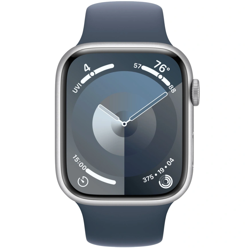 Смарт-часы Apple Watch Series 9 41mm Silver Aluminum Case with Storm Blue Sport Band S/M (MR903) фото 3
