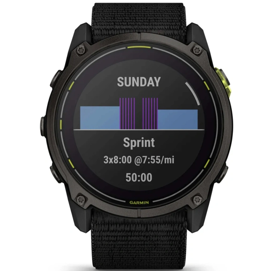 Смарт-часы Garmin Enduro 3 51mm (010-02751-01) Solar Sapphire Carbon Gray DLC Titanium/Black UltraFit Nylon Strap фото 5