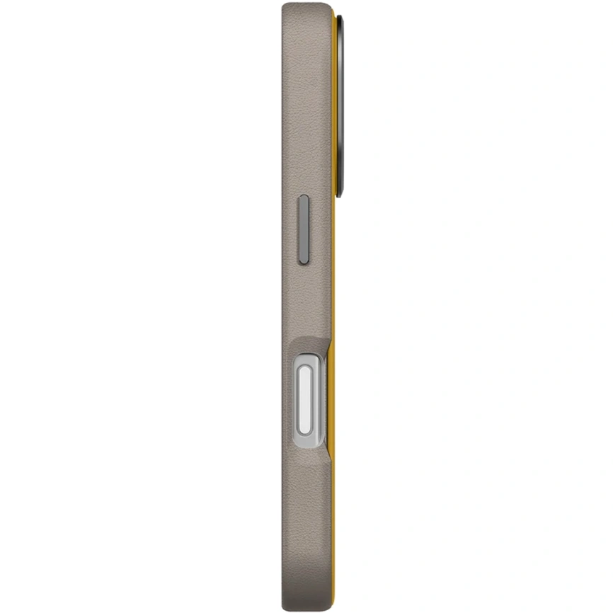 Чехол Uniq Lyden DS Dual-Tone Premium Leatherette Case with MagClick для iPhone 17 Pro Max Canary Yellow/Flint Gray фото 3